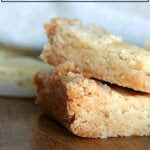 Rosemary shortbread on a board.