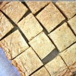 Rosemary shortbread cut into squares.