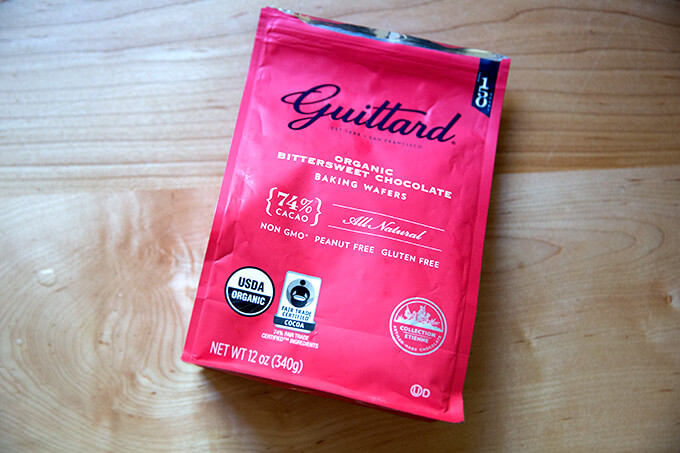 Guittard chocolate wafers.