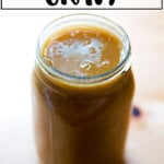 A jar of make-ahead gravy.
