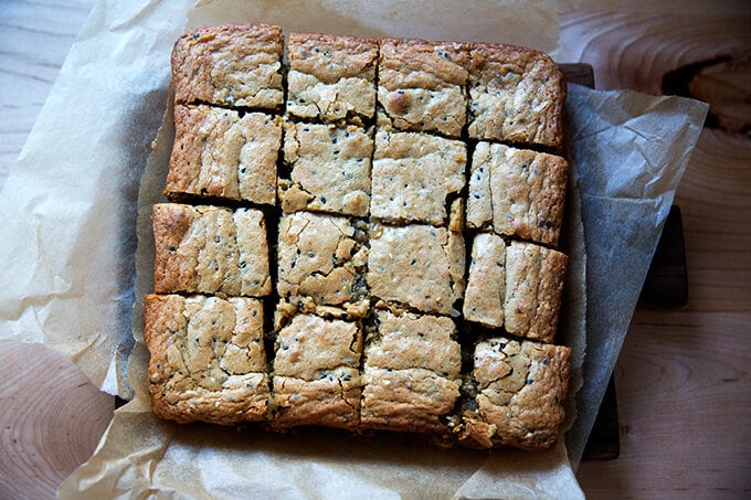 just-baked tahini blondies