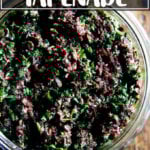 A bowl of olive tapenade.