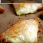 A sheet pan with just-roasted tiropitas.