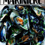 A pot of just steamed mussels