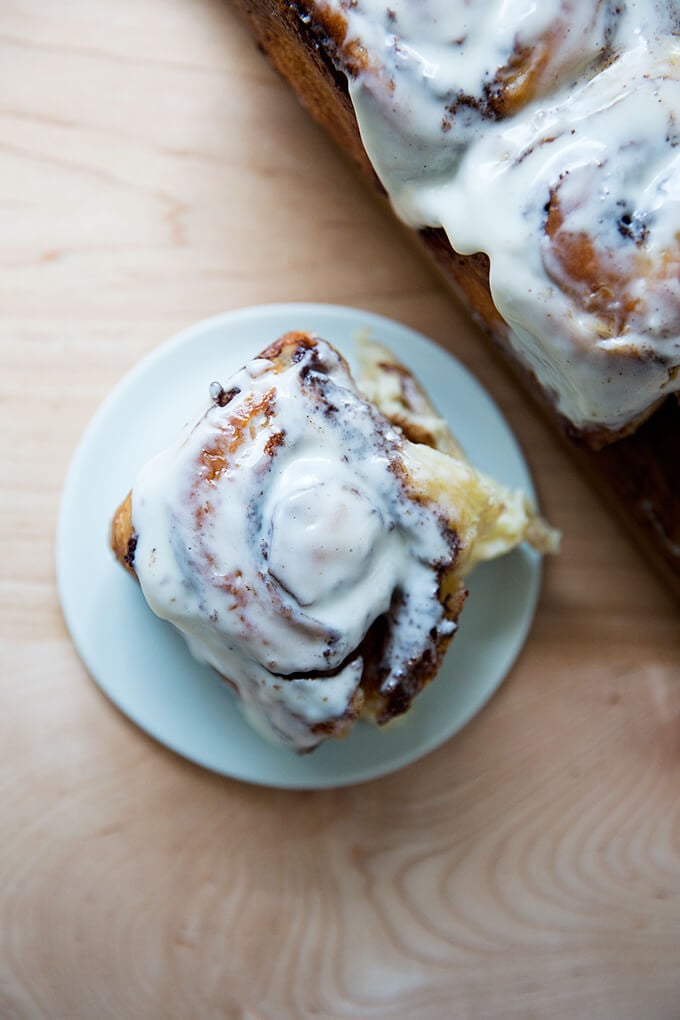 Just baked brioche cinnamon bun.