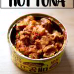 A tin of Korean double hot tuna mixed with Kewpie mayonnaise.