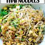 A bowl of rad na Thai noodles.