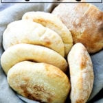 A bowl of freshly baked pita.