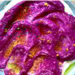 A platter of beet dip.