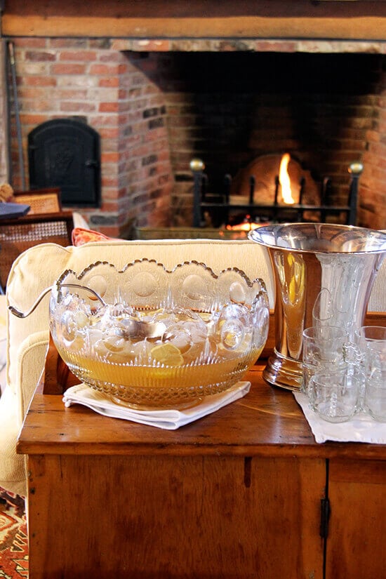 A vintage punch bowl.