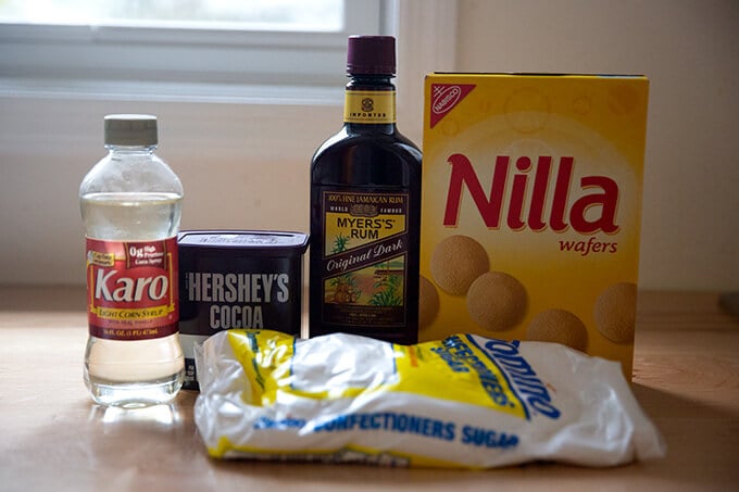 Ingredients for Rum balls.
