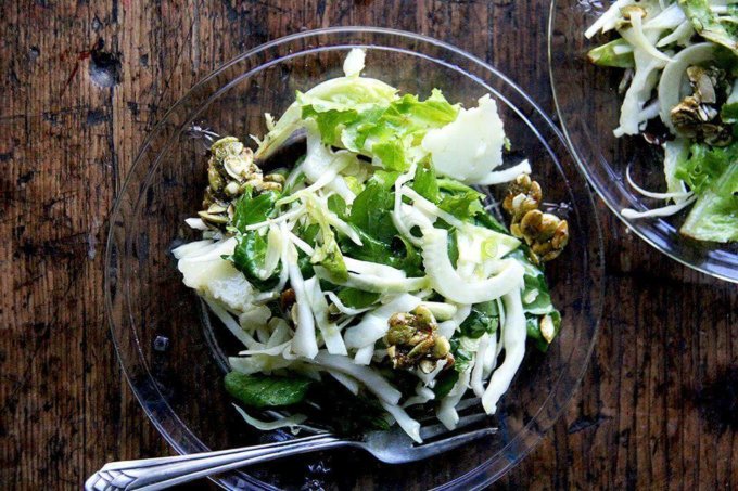 A plate of a fall salad.