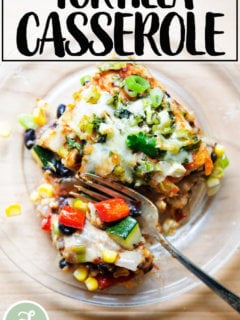 Just baked vegetarian tortilla casserole.