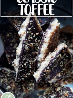 A pile of classic toffee shards.