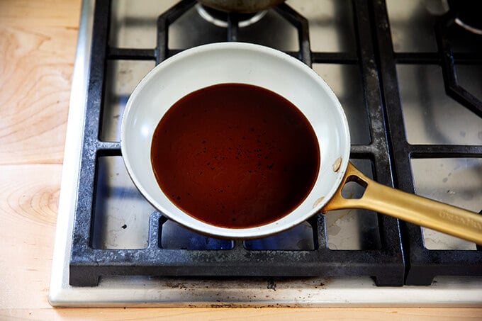 Balsamic in skillet.