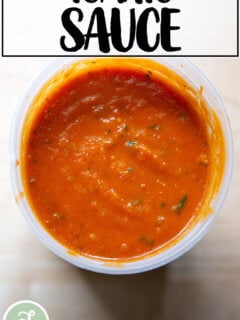 A quart of homemade tomato sauce.