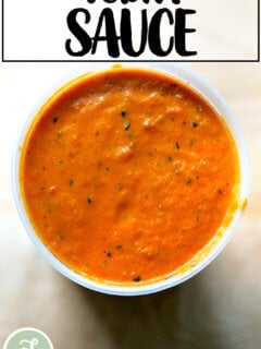 A quart of homemade tomato sauce.