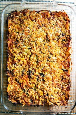 Zucchini parmesan just baked.