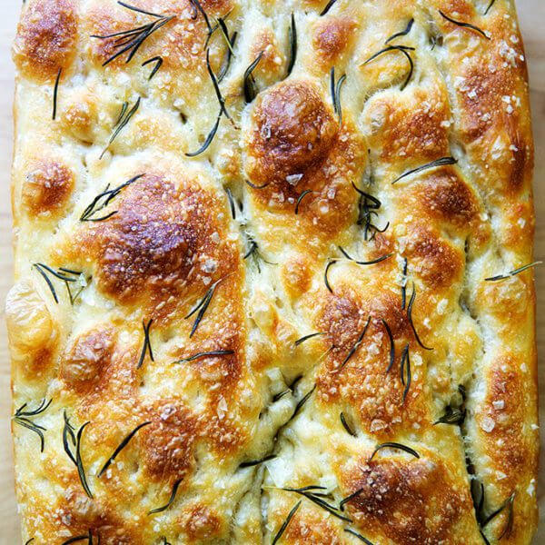 Just-baked rosemary focaccia.