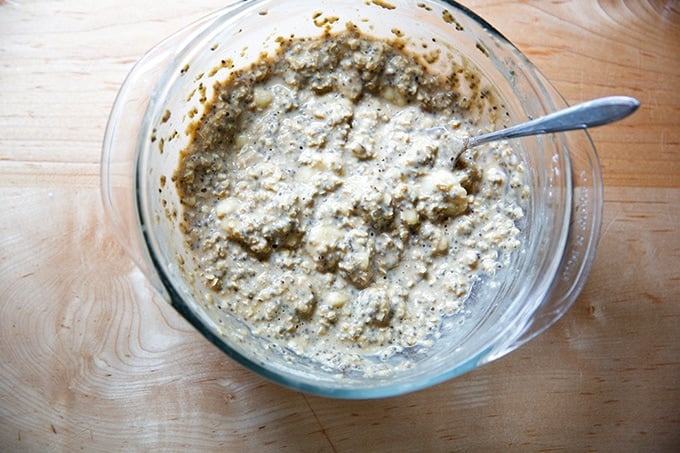 Banana-oat pancake batter.