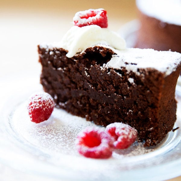 Just-baked Torta Caprese.