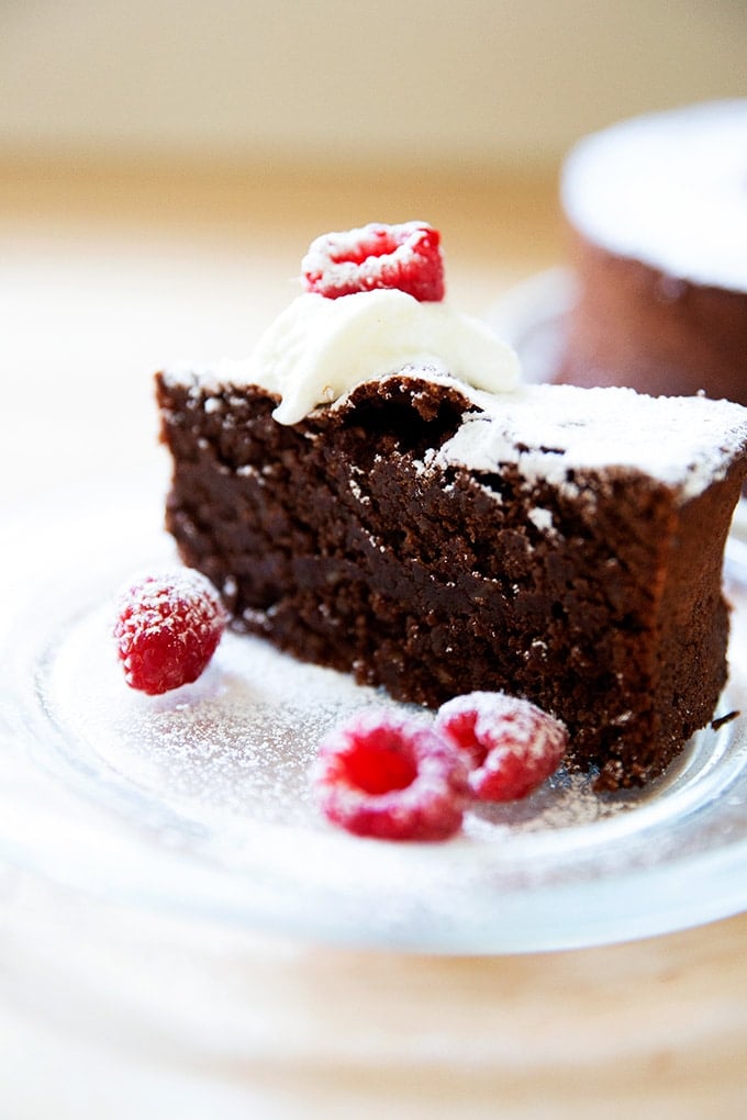 Just-baked Torta Caprese.