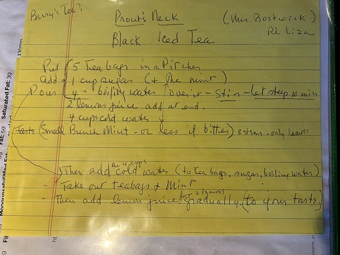 Iced tea recipe.