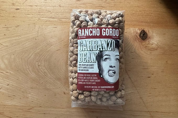 A bag of chickpeas.