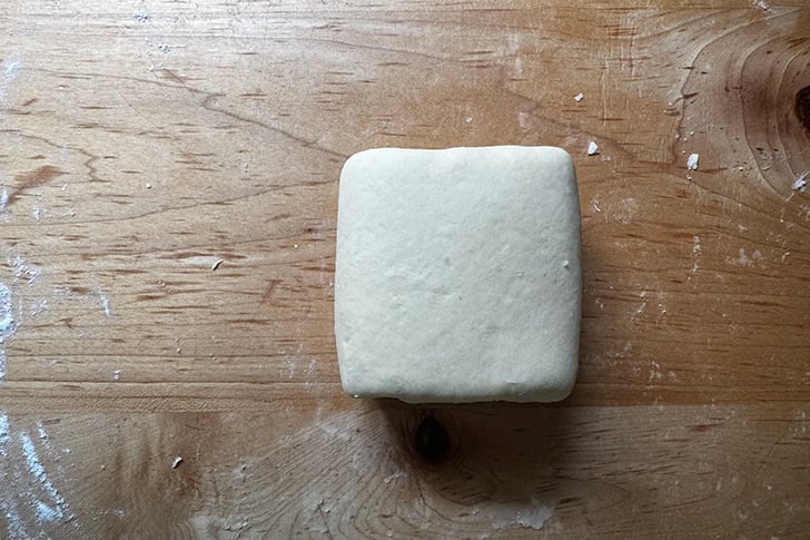 Cheater's croissant dough after 4 sets of envelope-style folds.